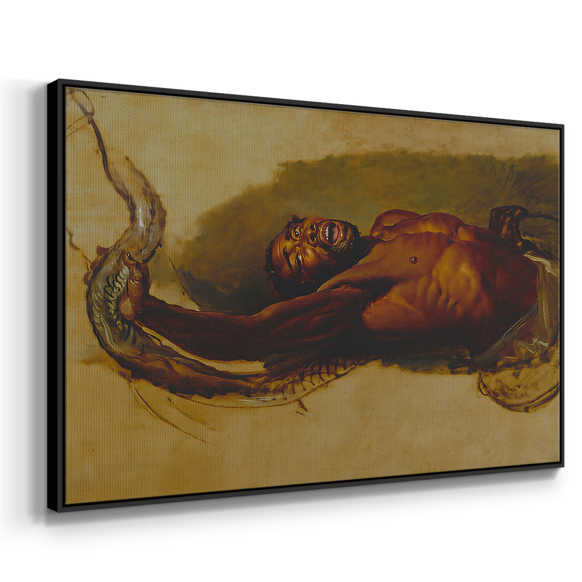 Man Struggling with a Boa Constrictor, c. 1803 - Floater Framed Canvas Print