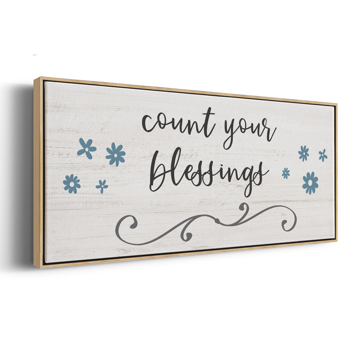 Count Blessings - Floater Framed Canvas Print