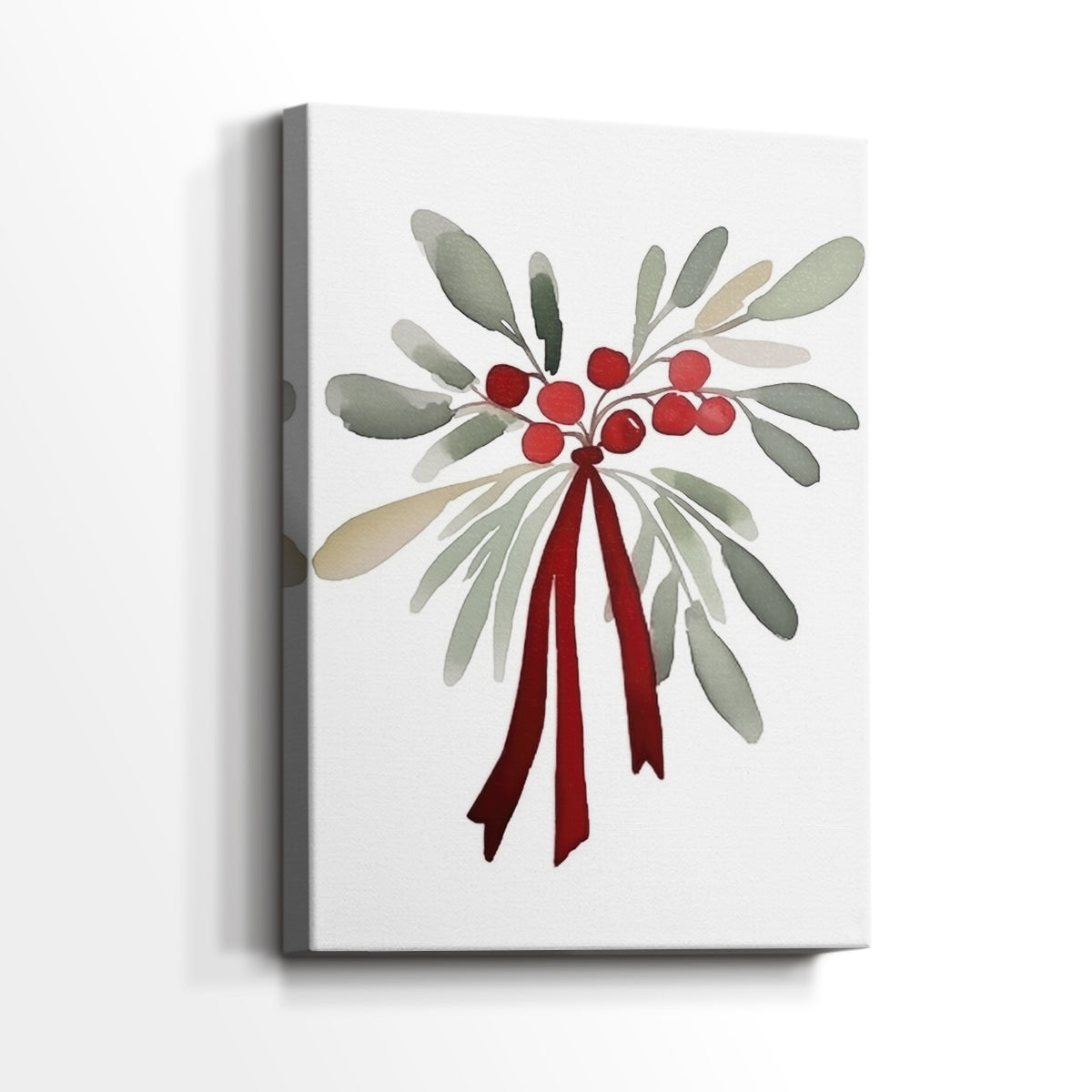 Mistletoe of Frostlit Whisper - Canvas Art Print