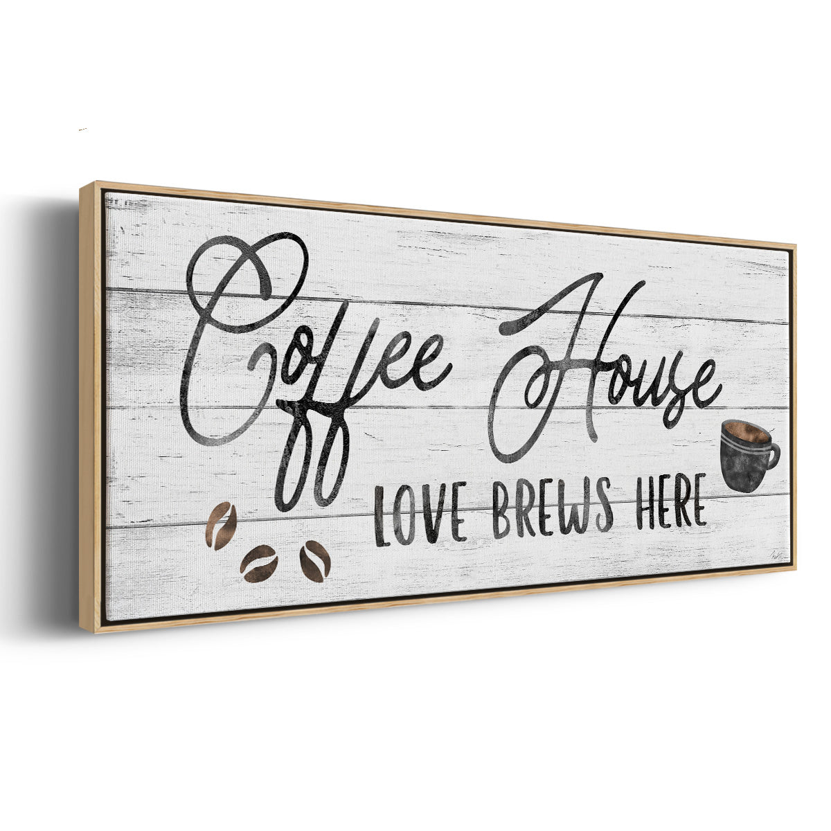 Love Brews - Floater Framed Canvas Print