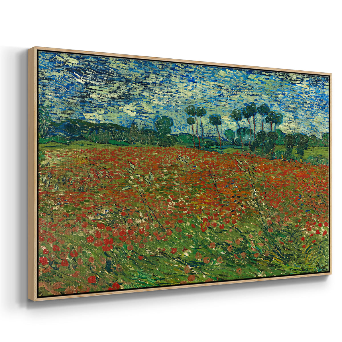 Field with Poppies, 1889 - Floater Framed Canvas Print