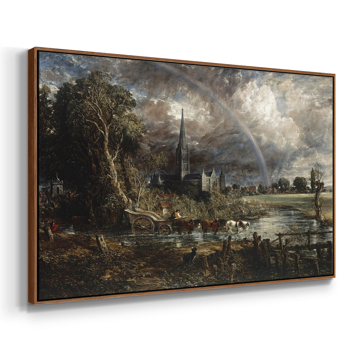 Salisbury Cathedral from the Meadows (Detail), 1831 - Floater Framed Canvas Print