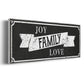 Joy Family Love - Floater Framed Canvas Print