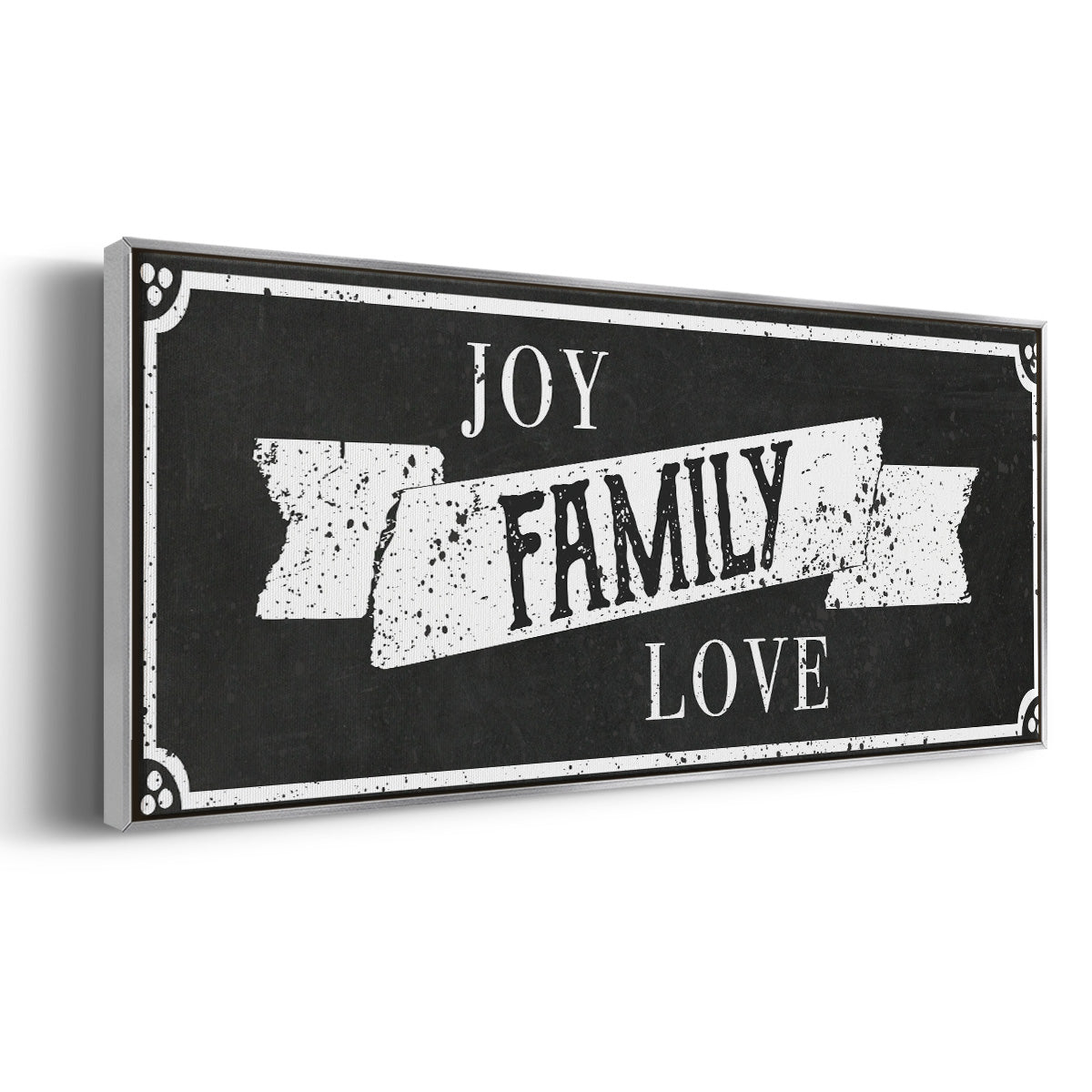 Joy Family Love - Floater Framed Canvas Print