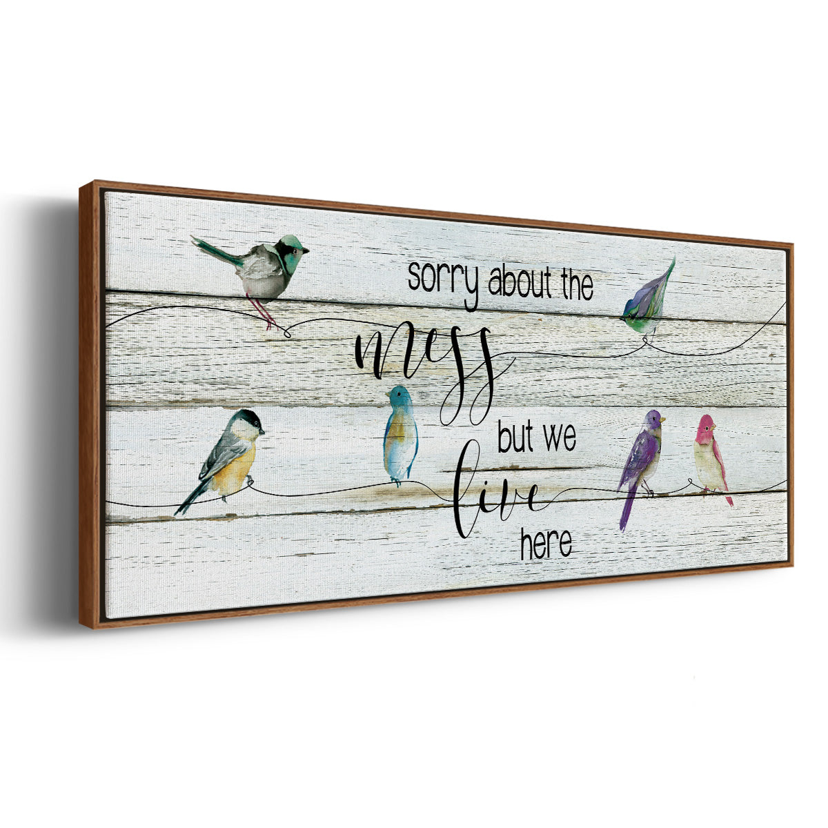 We Live Here - Floater Framed Canvas Print