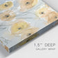 Close-up view of wrapped canvas corner featuring minimalist poppies at sunset.