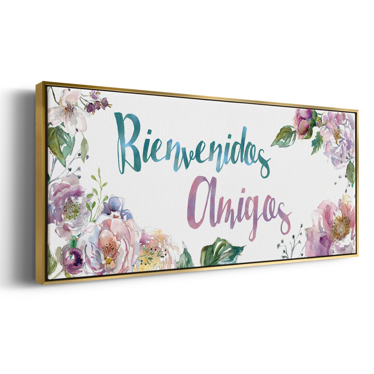 Bienvenidos Amigos - Floater Framed Canvas Print