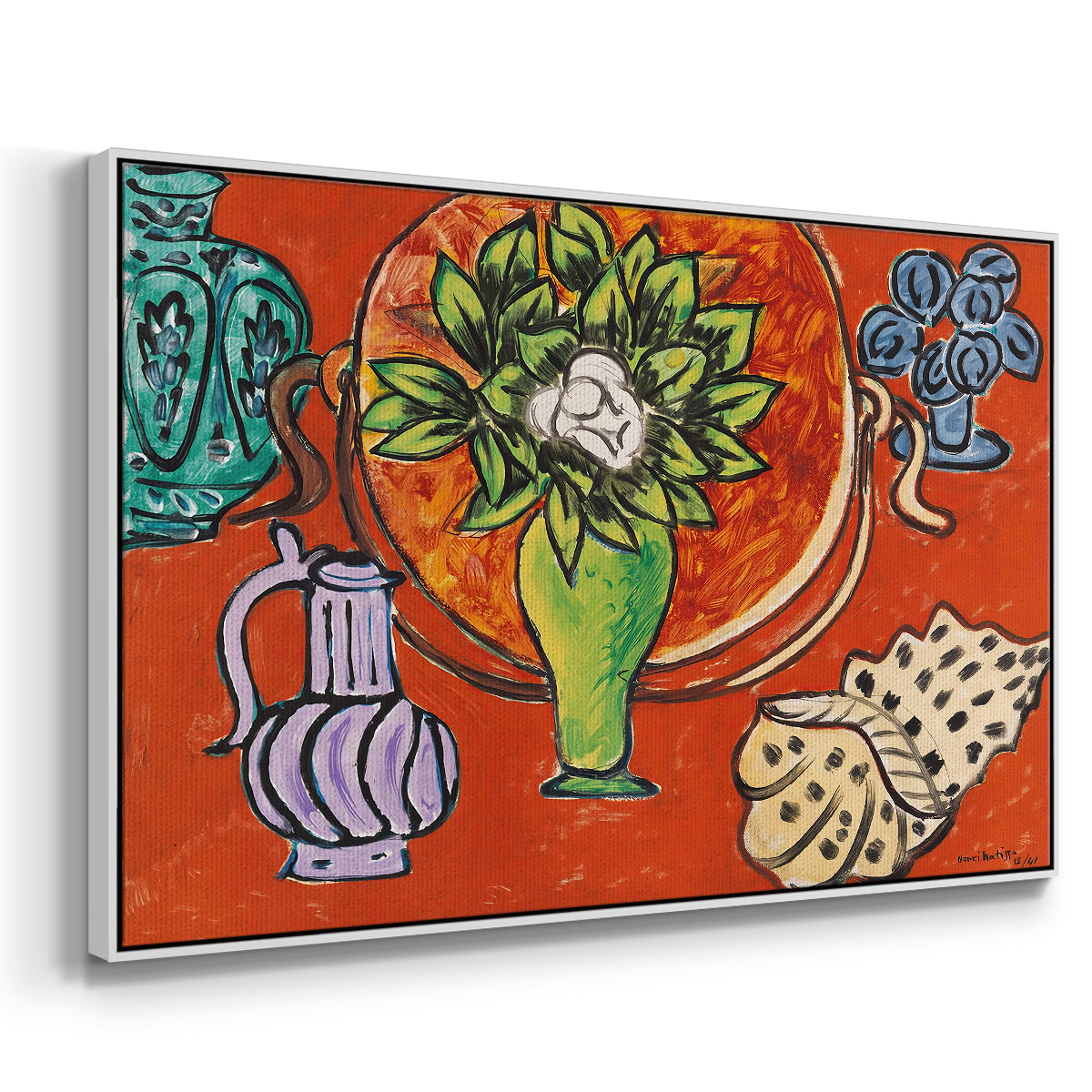 Still Life with a Magnolia (Nature morte au magnolia), 1941 - Floater Framed Canvas Print