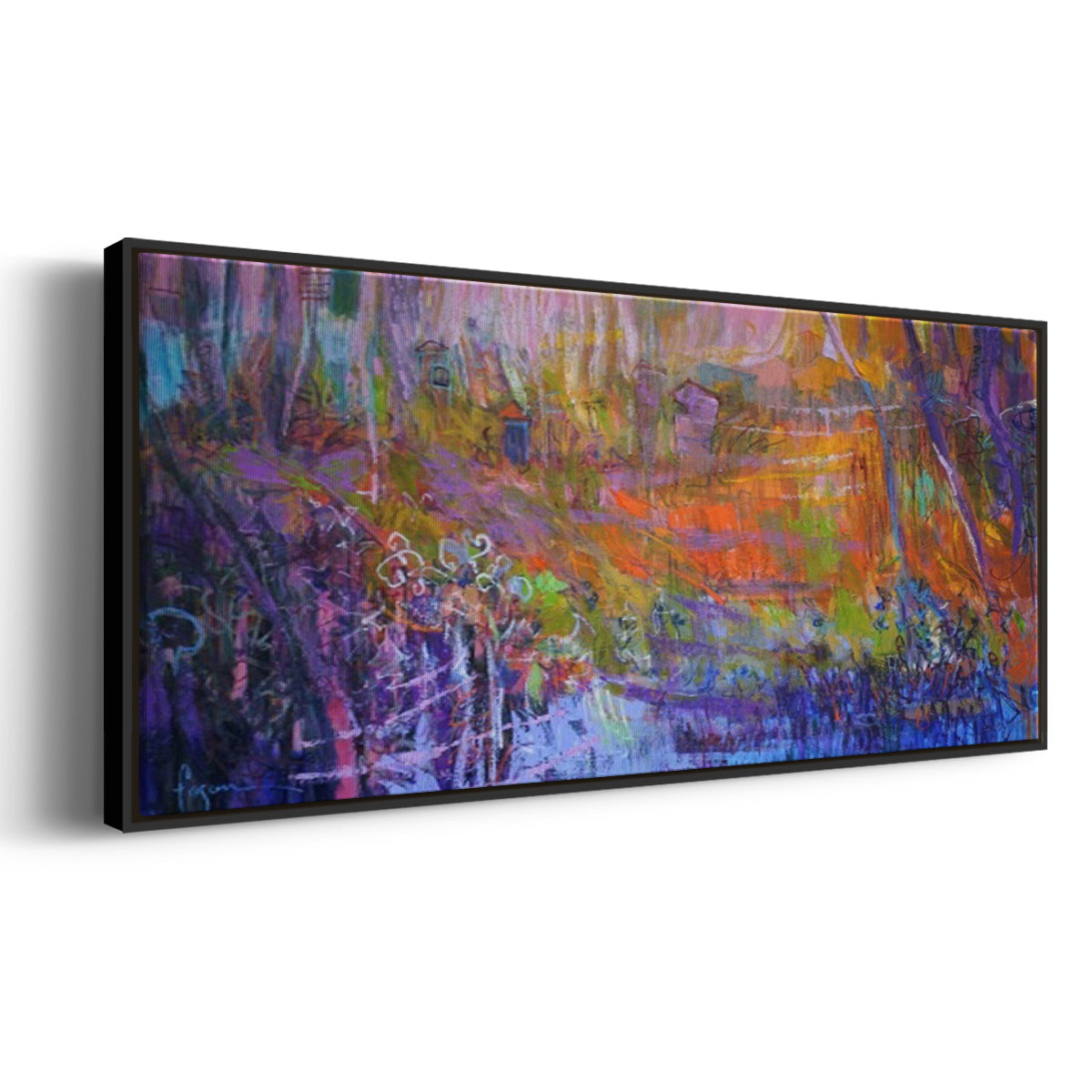 Nocturn in the Secret - Floater Framed Canvas Print