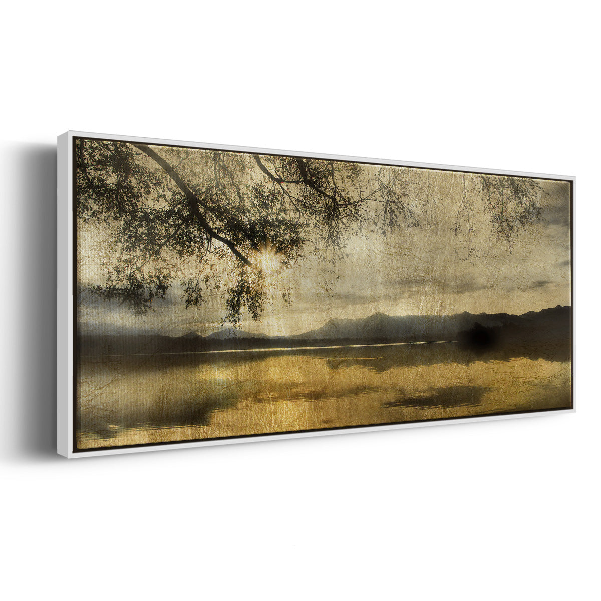 Golden Staffelsee Lake - Floater Framed Canvas Print