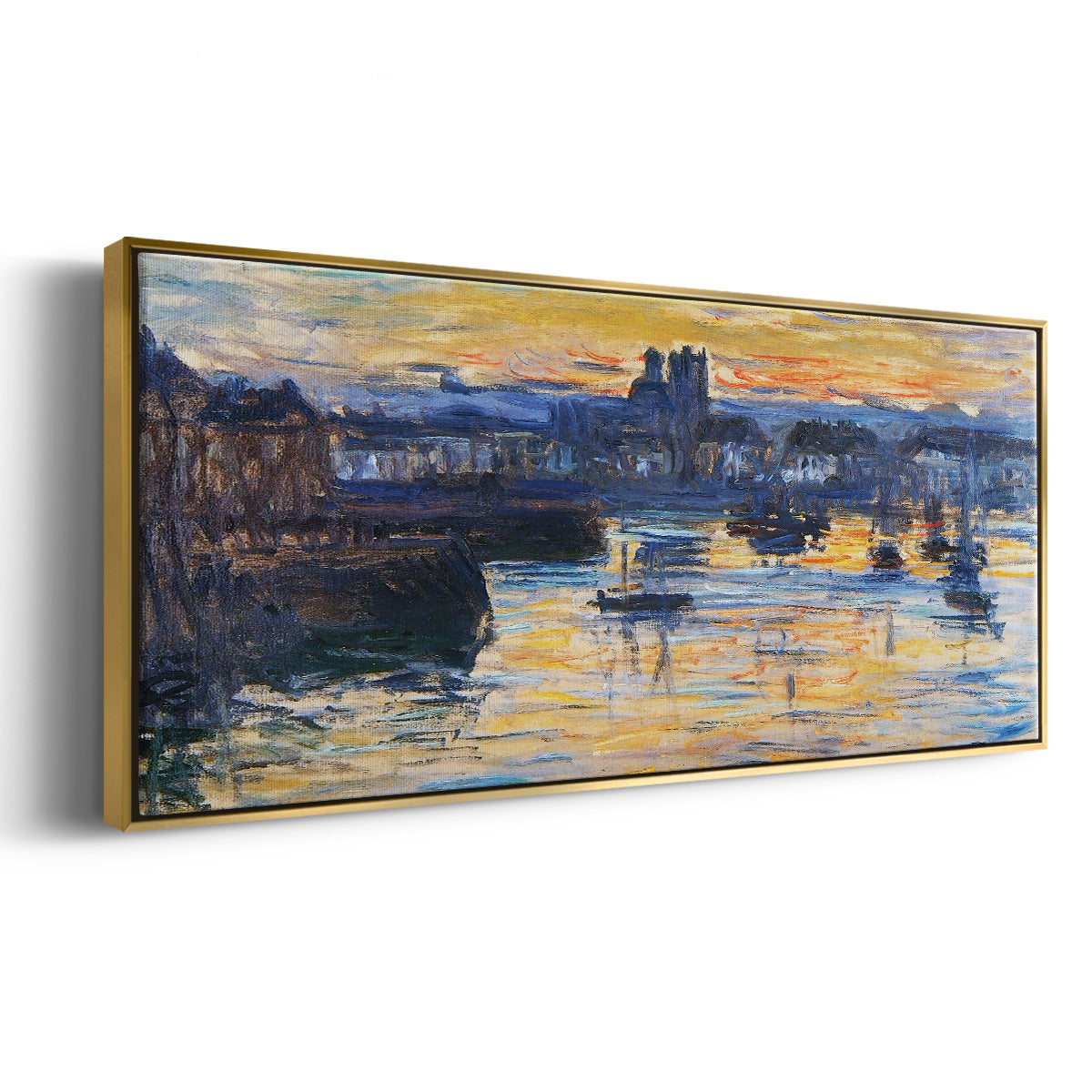 The Port of Dieppe, Evening, 1882 - Floater Framed Canvas Print