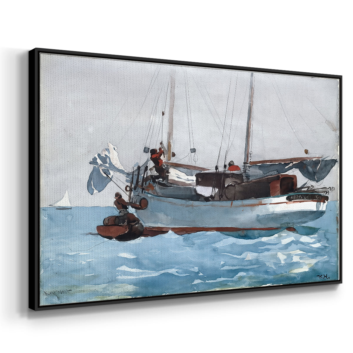 Taking on Wet Provisions, 1903 - Floater Framed Canvas Print