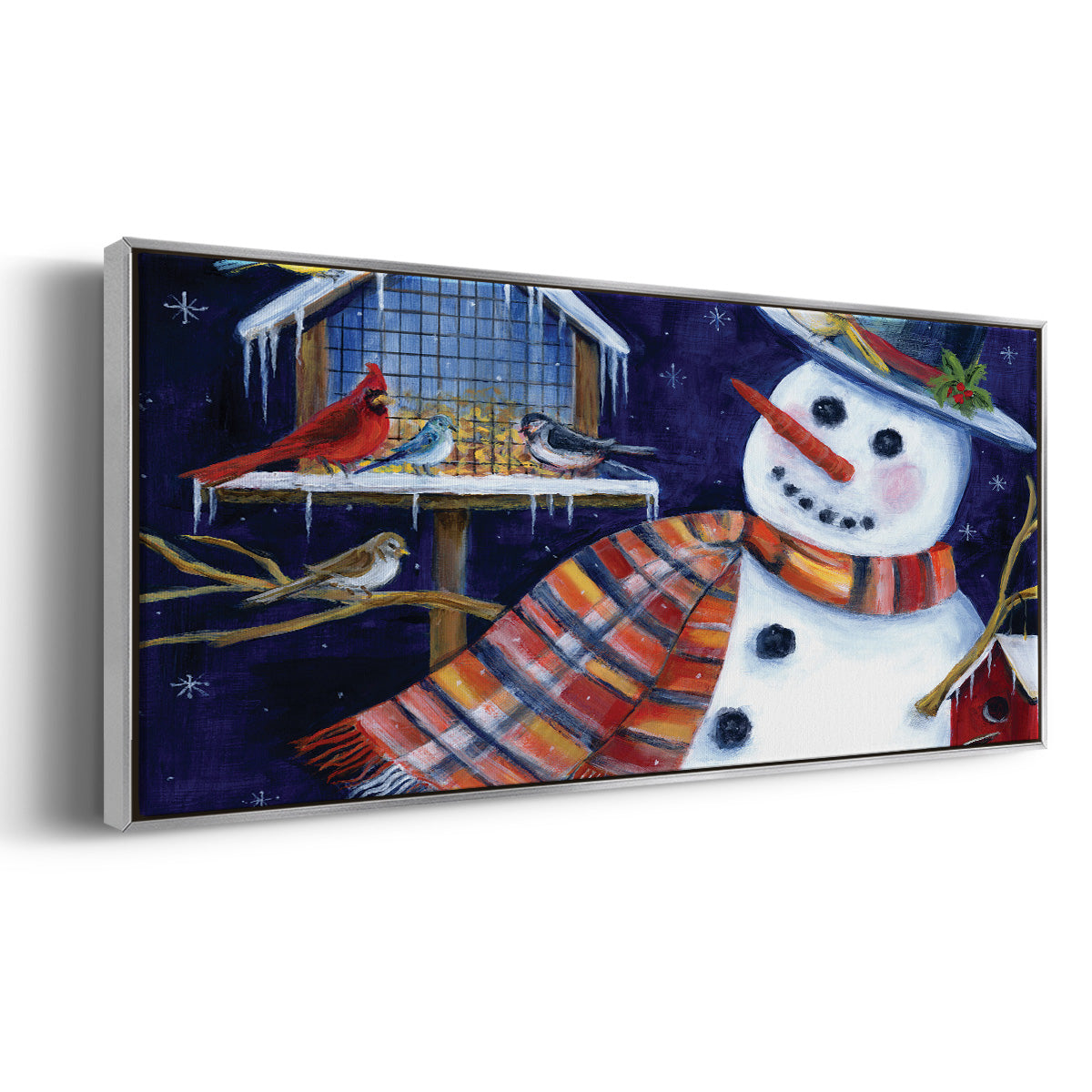 Snow Friends - Floater Framed Canvas Print