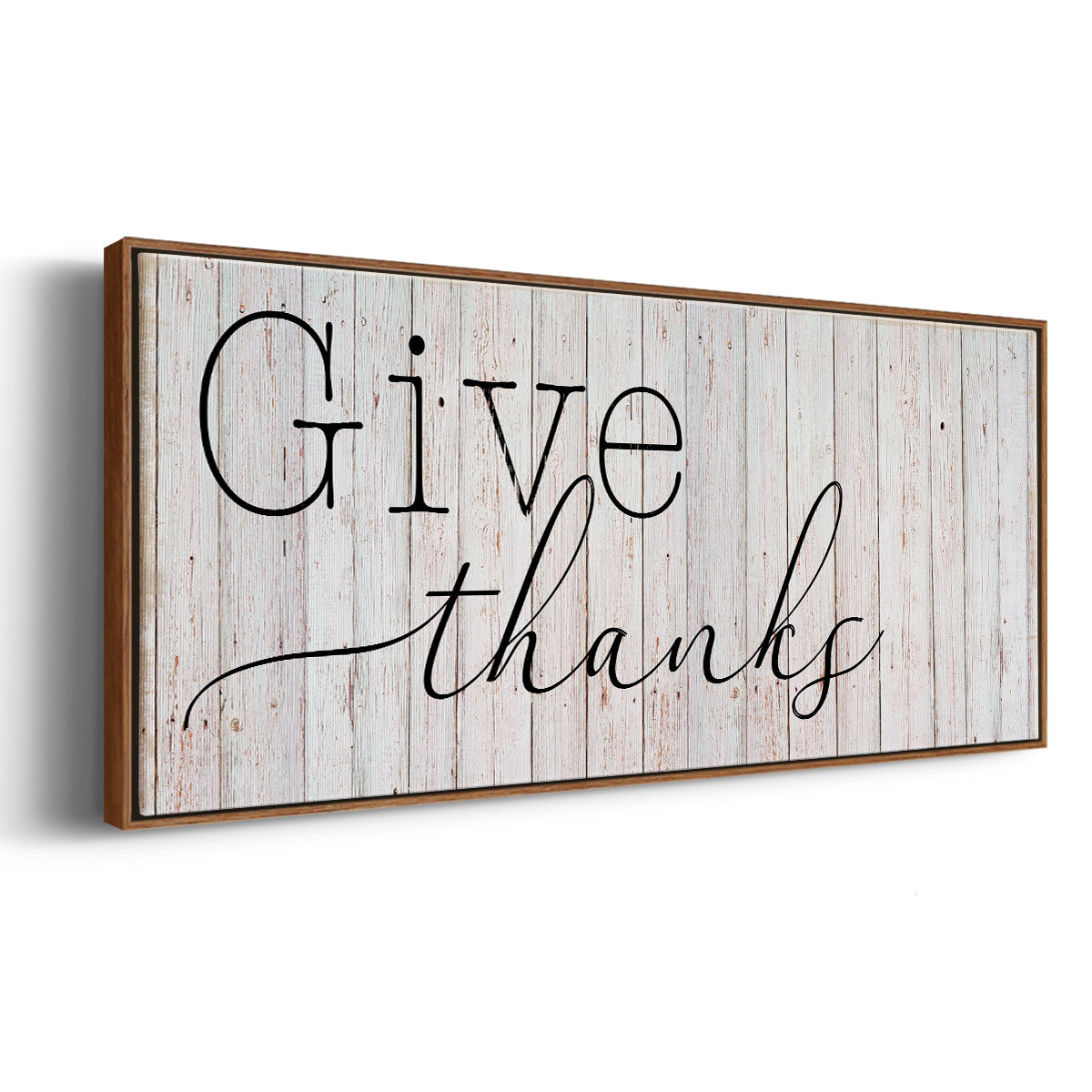 Give Thanks - Floater Framed Canvas Print