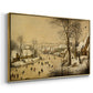 Winter Landscape with Skaters and Bird Trap, 1565 - Floater Framed Canvas Print