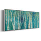 Birch on Blue - Floater Framed Canvas Print