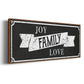 Joy Family Love - Floater Framed Canvas Print