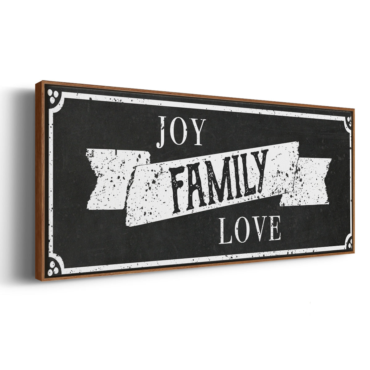 Joy Family Love - Floater Framed Canvas Print