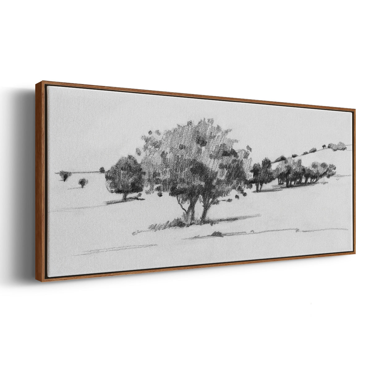 Treeline Sketch I - Floater Framed Canvas Print
