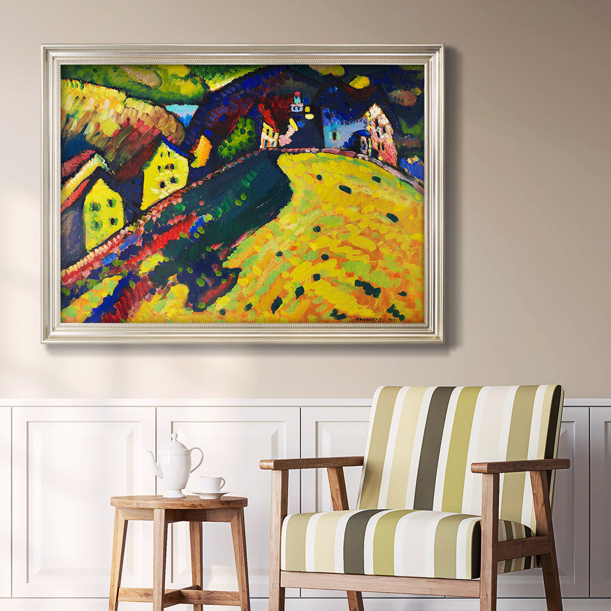 Houses at Murnau - Ornate Framed Canvas Print