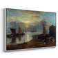 Sun Rising through Vapour: Fishermen Cleaning and Selling Fish, c. 1807 - Floater Framed Canvas Print