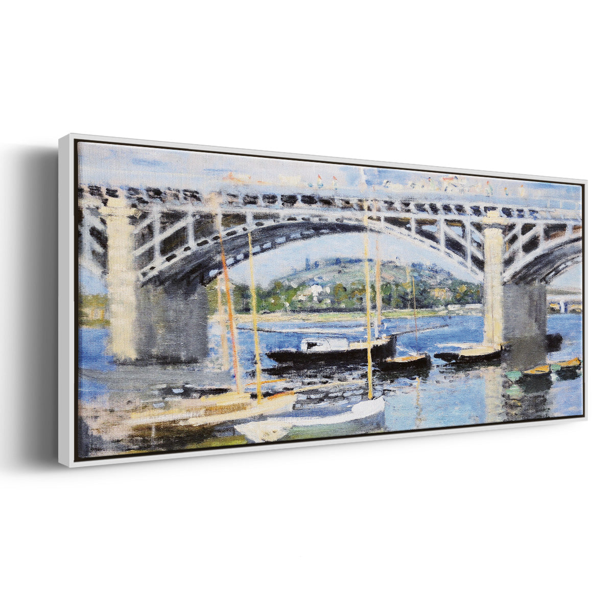 The Bridge Over the Seine, 1874 - Floater Framed Canvas Print