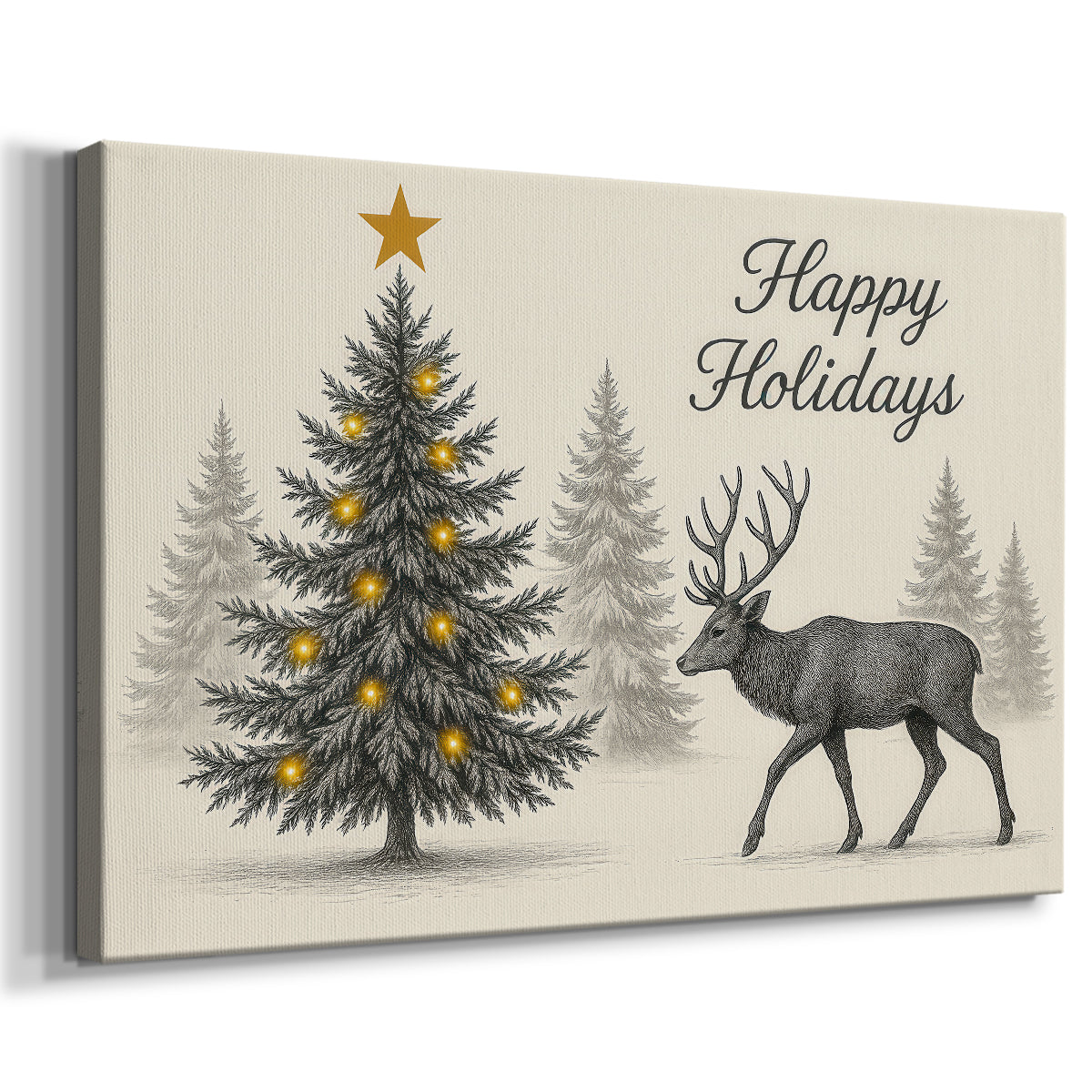 Tinsel-Gold Nativity Carol - Canvas Art Print