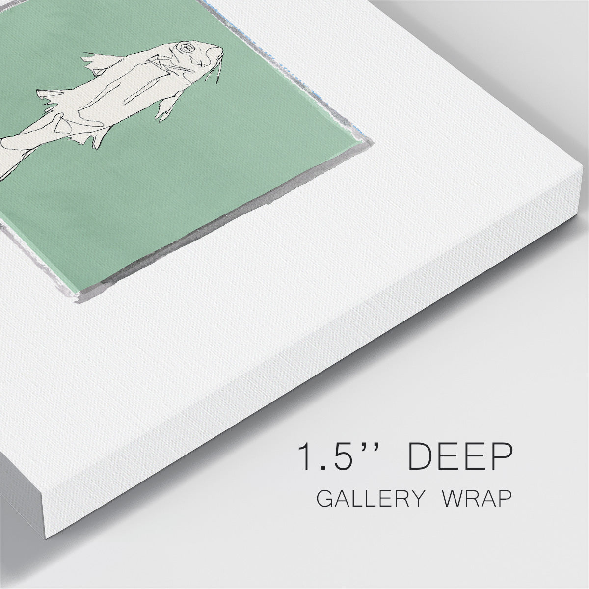 Block Print Fish VII-Premium Gallery Wrapped Canvas - Ready to Hang