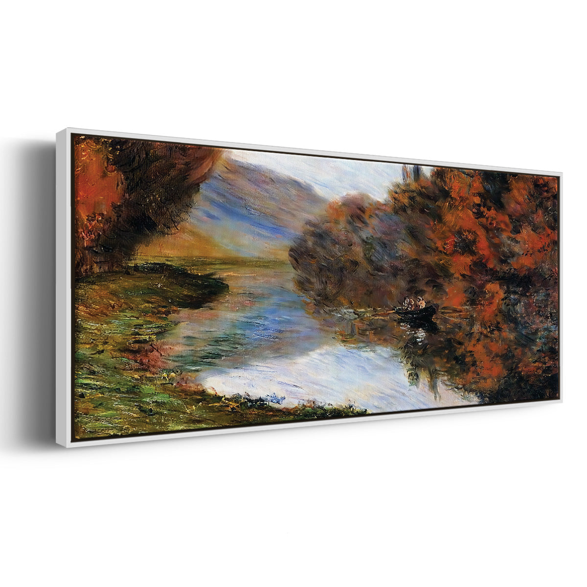 Rowboat on the Seine at Jeufosse, 1884 - Floater Framed Canvas Print