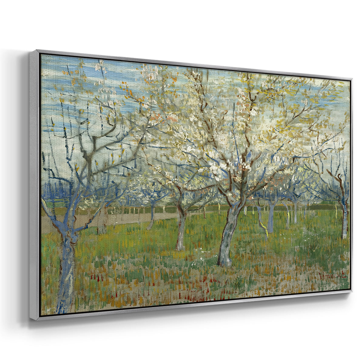 The Pink Orchard, 1888 - Floater Framed Canvas Print