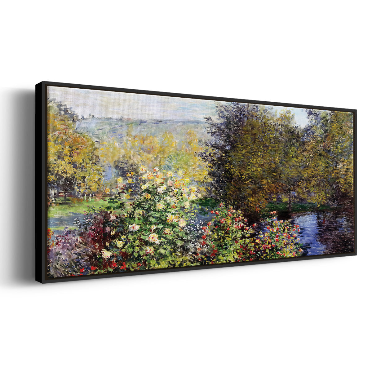 The Corner of the Garden at Montgeron, 1876 - Floater Framed Canvas Print