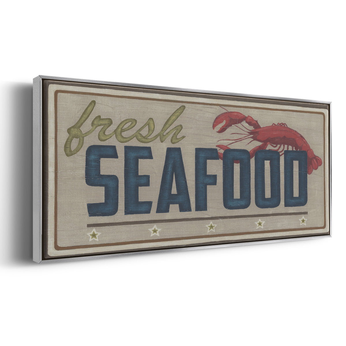 Shoreline Signs I - Floater Framed Canvas Print
