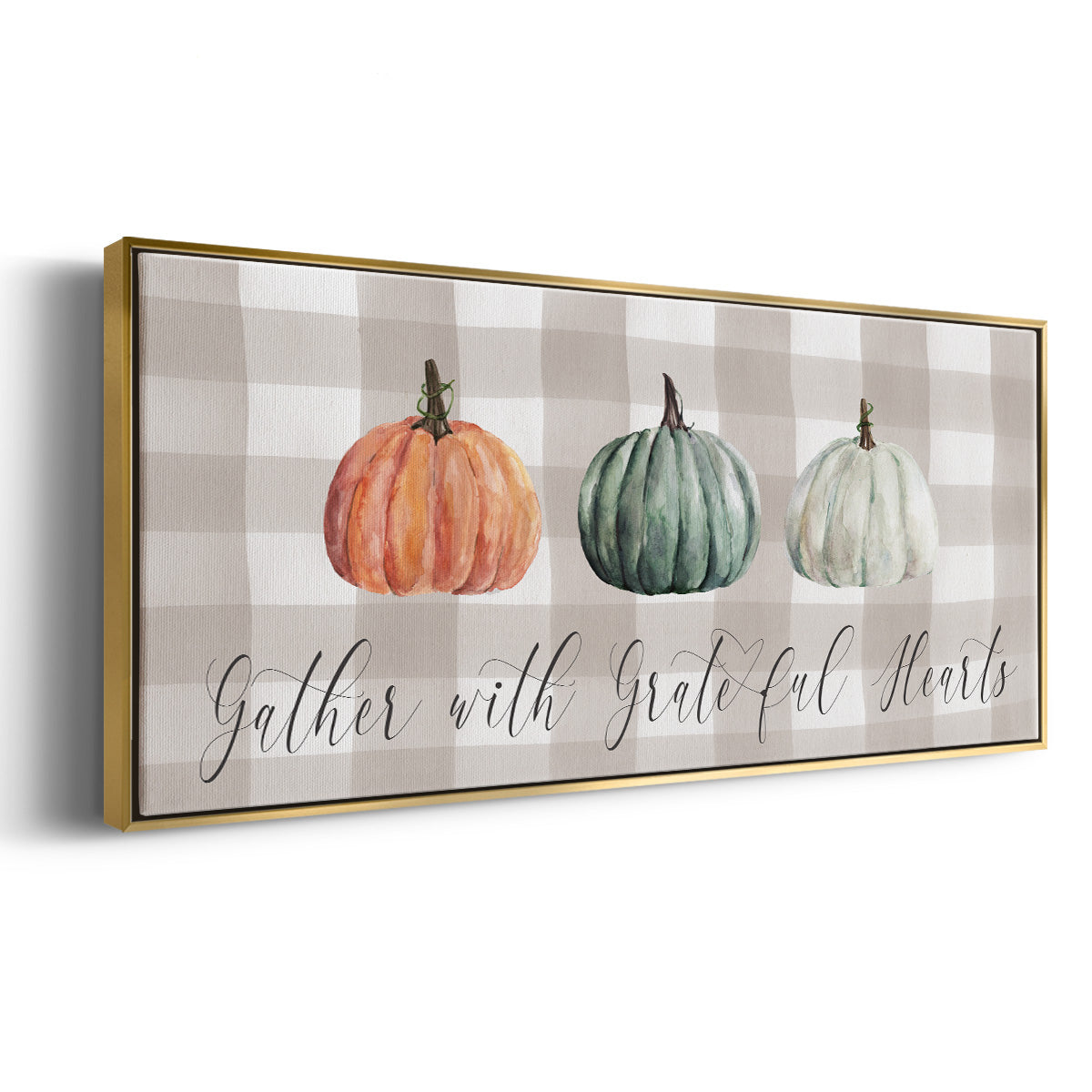 Gather With Grateful Hearts - Floater Framed Canvas Print