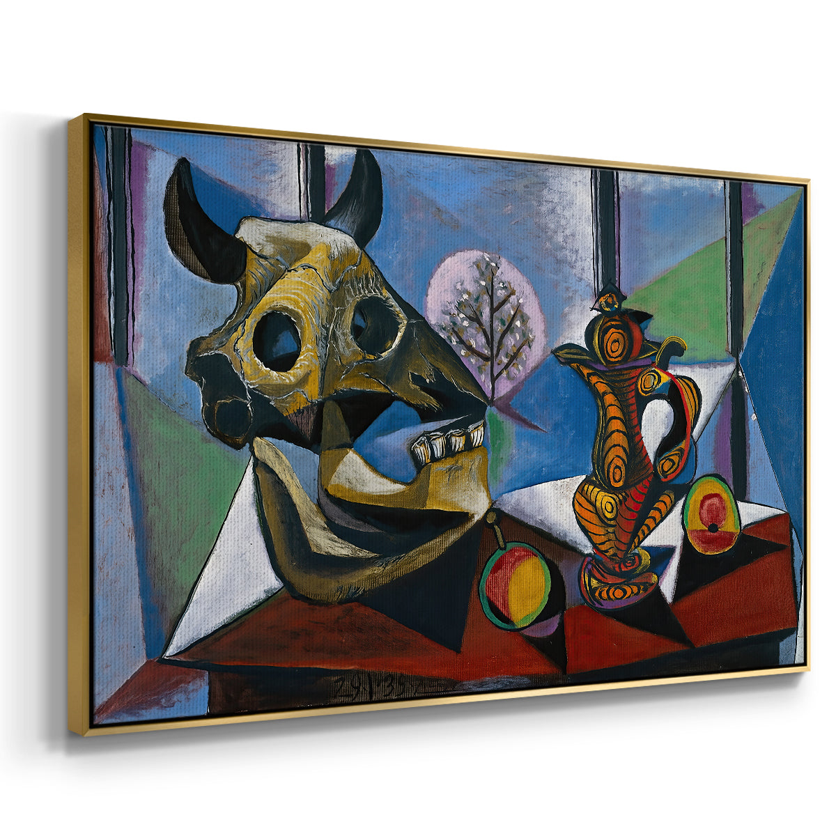 Still Life with Bull's Skull, 1939 - Floater Framed Canvas Print