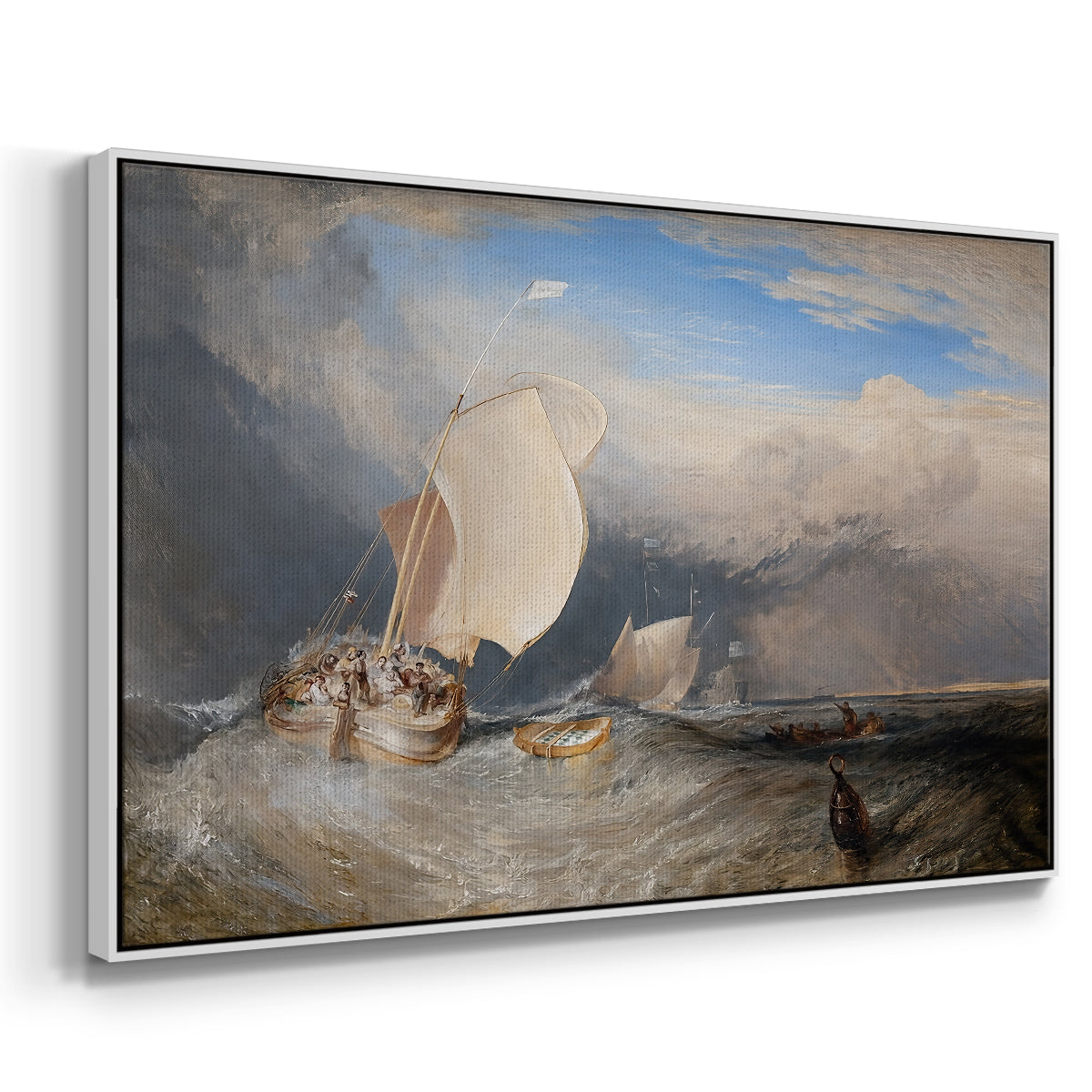 Fishing Boats with Hucksters Bargaining for Fish, 1837-1838 - Floater Framed Canvas Print