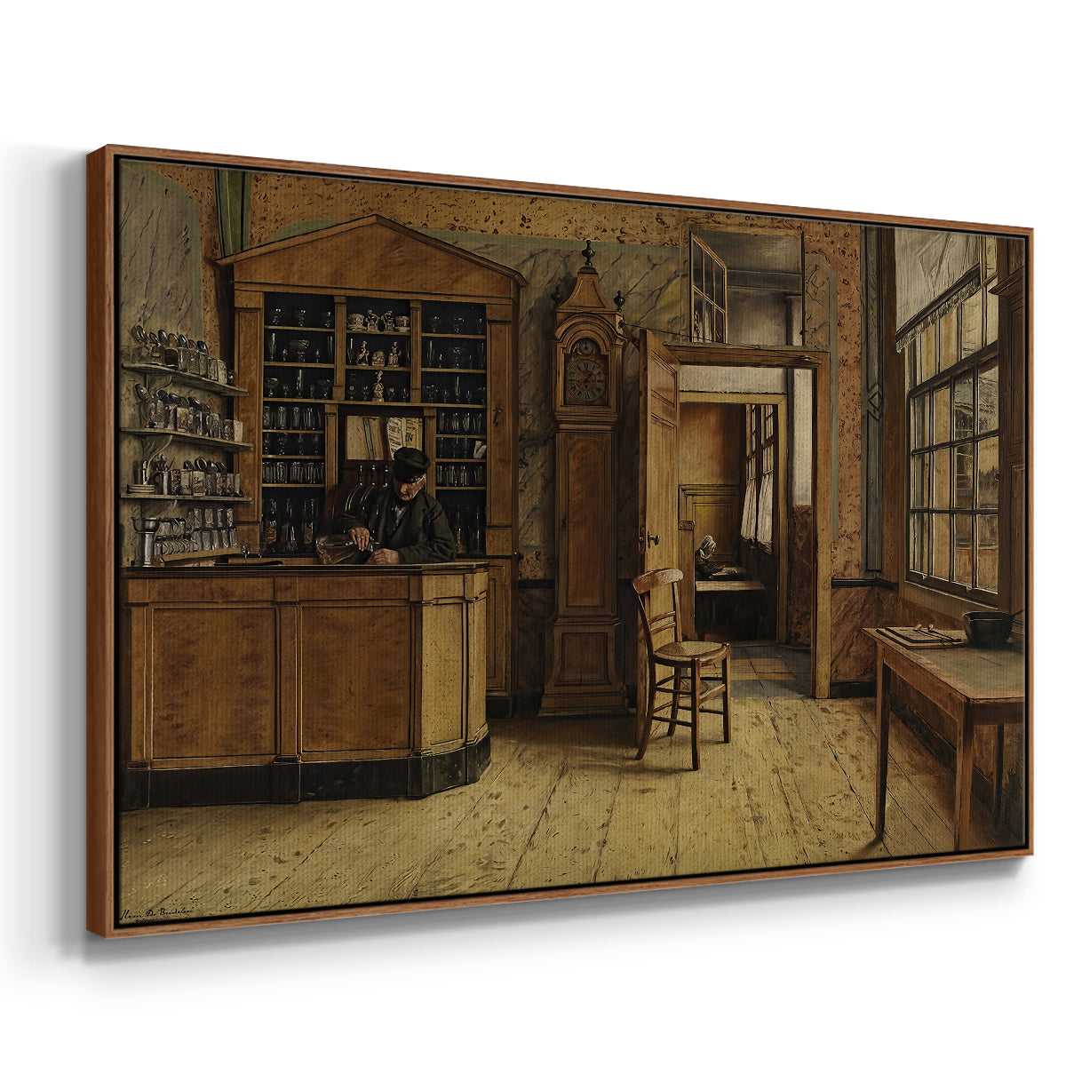 The Old Inn 'Het Loodshuis' in Antwerp, 1877 - Floater Framed Canvas Print
