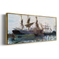 Ships in Harbor, 1873 - Floater Framed Canvas Print