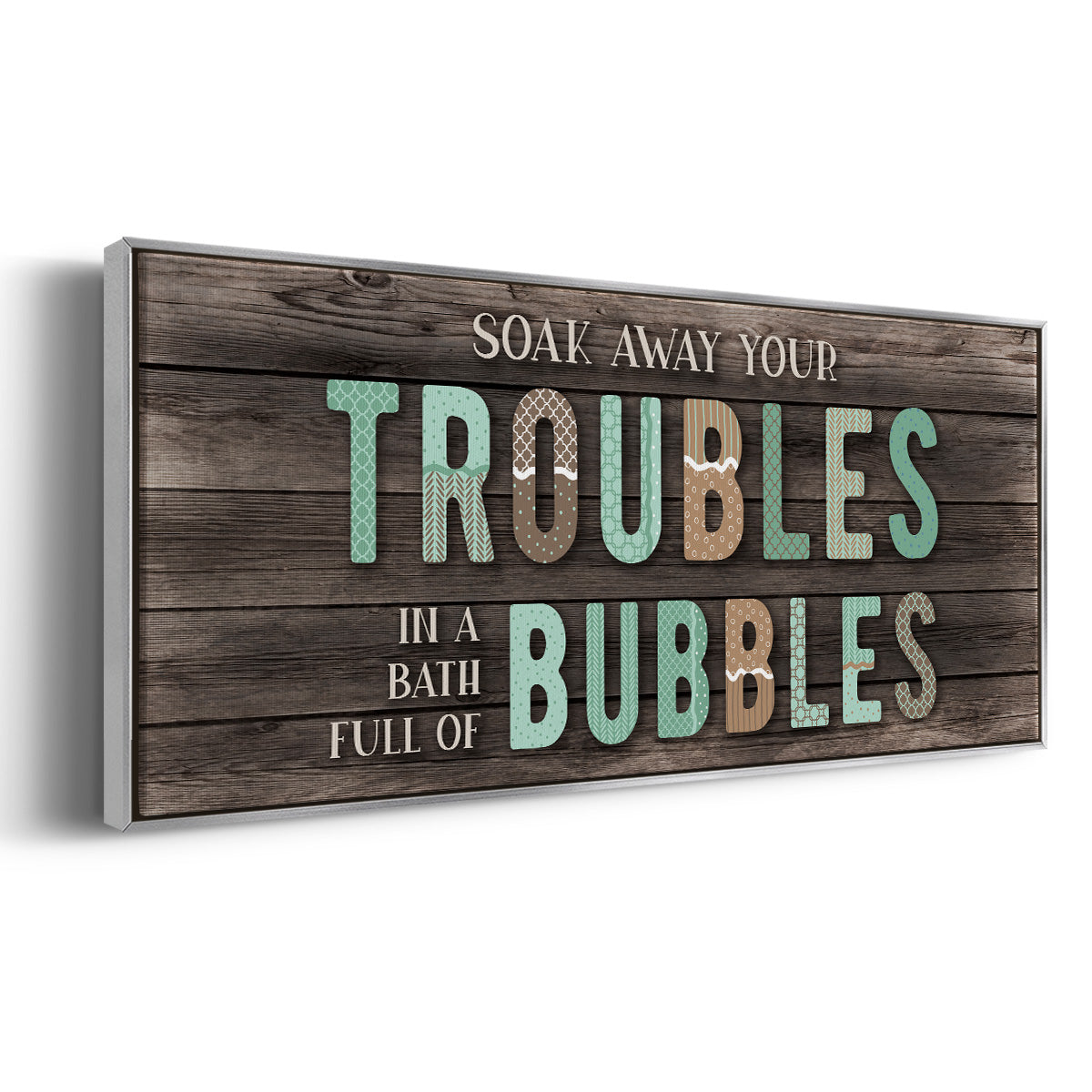 Troubles Bubbles - Floater Framed Canvas Print