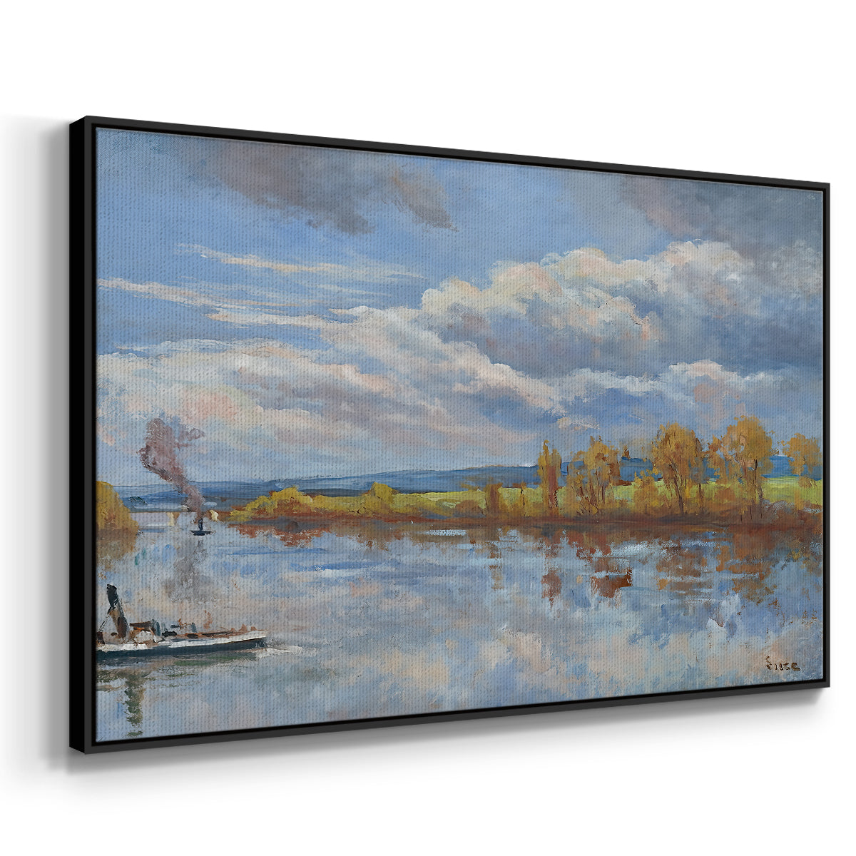The Banks of the River Seine, 1893 - Floater Framed Canvas Print