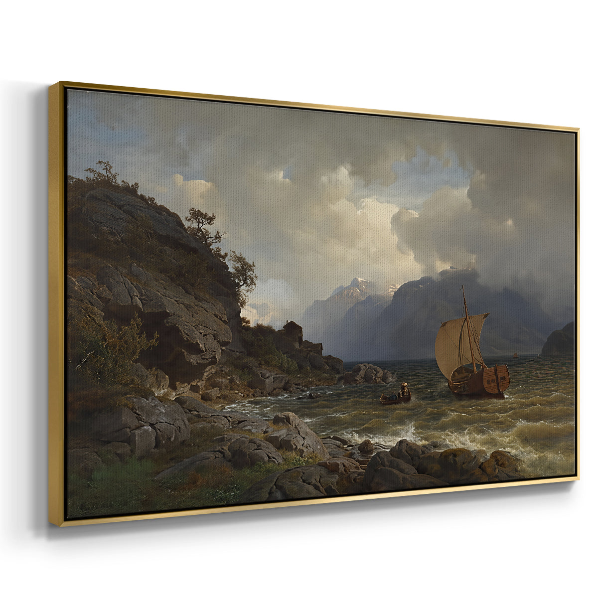 From the Western Coast of Norway, 1862 - Floater Framed Canvas Print