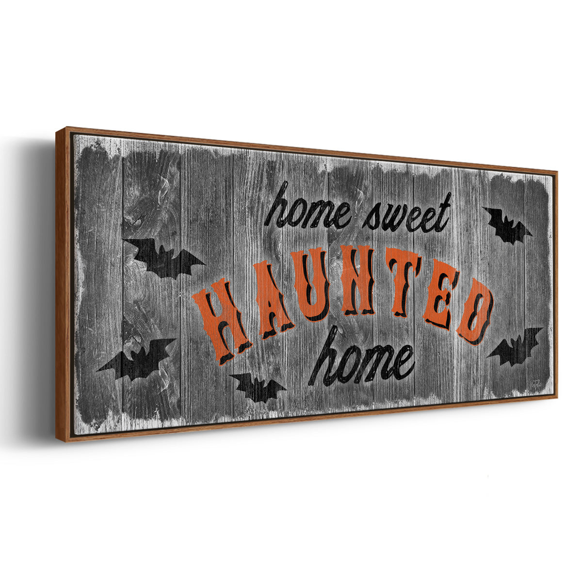 Home Sweet Haunted - Floater Framed Canvas Print