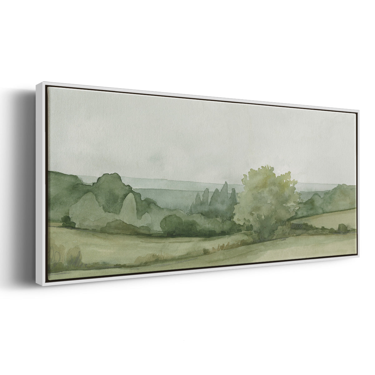 Vintage Landscape Sketch II - Floater Framed Canvas Print