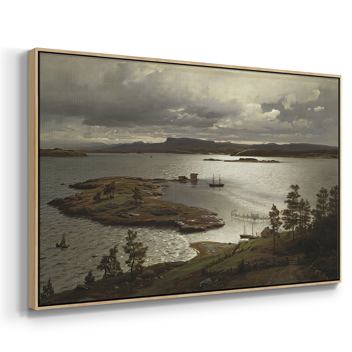 The Fjord at Sandviken (Sandviksfjorden), 1879 - Floater Framed Canvas Print