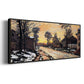 Road at Louveciennes, Melting Snow, Sunset, 1870 - Floater Framed Canvas Print