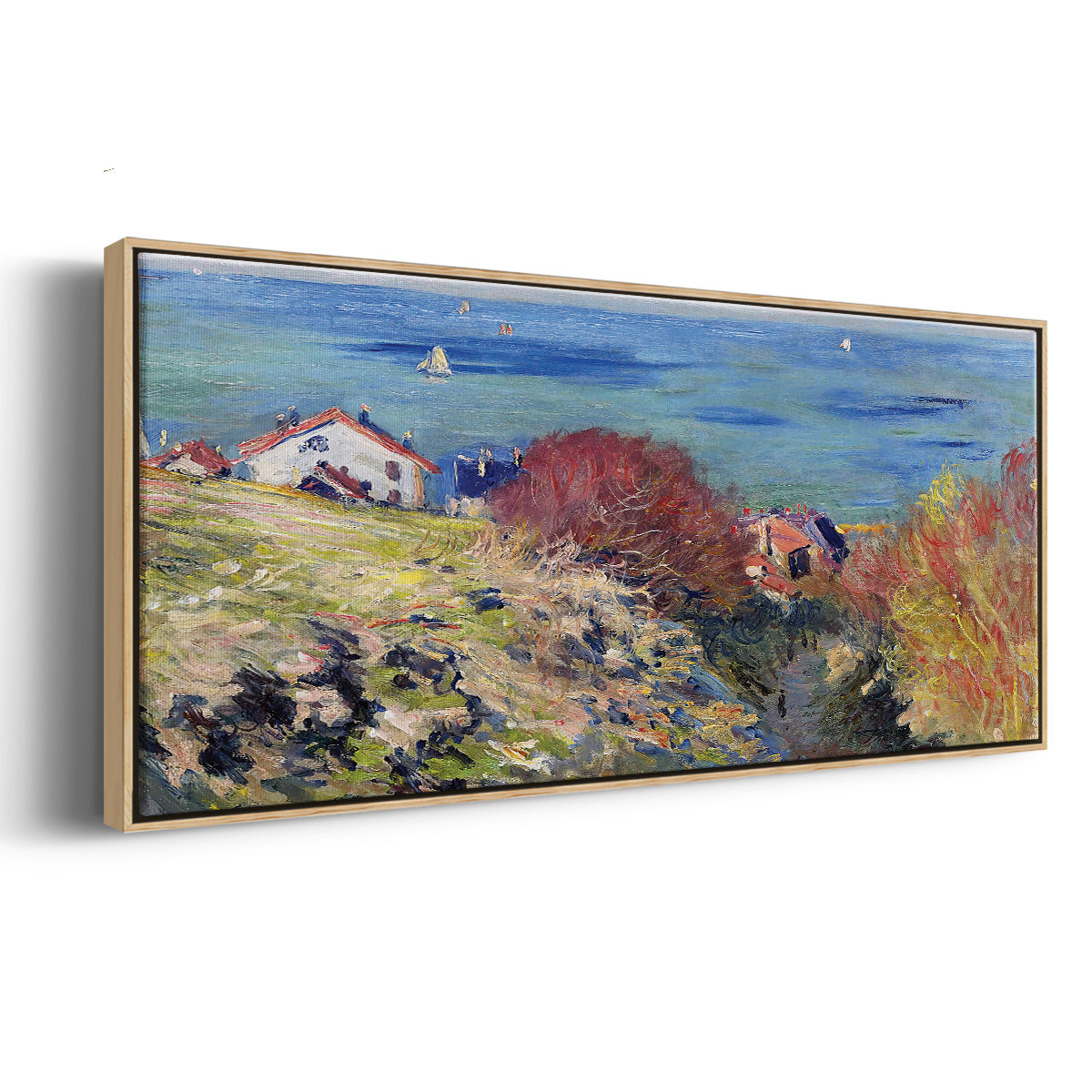 Pourville, 1882 - Floater Framed Canvas Print