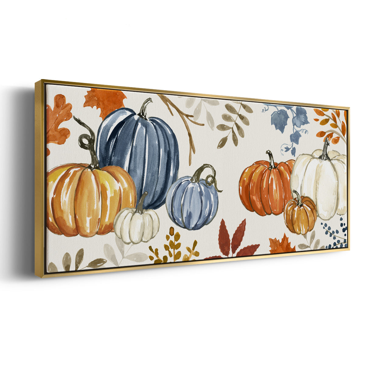 Autumn Pumpkins - Floater Framed Canvas Print