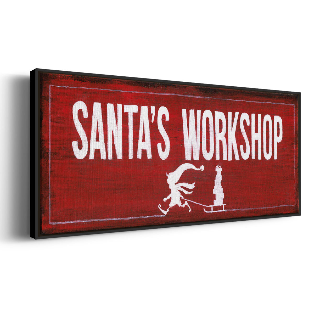 Santa's Workshop - Floater Framed Canvas Print