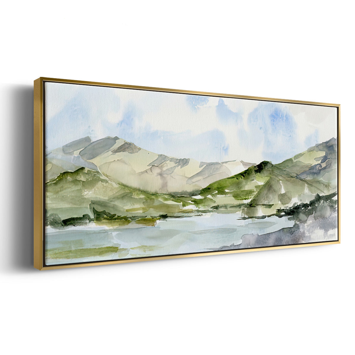 Serene Mountains I - Floater Framed Canvas Print
