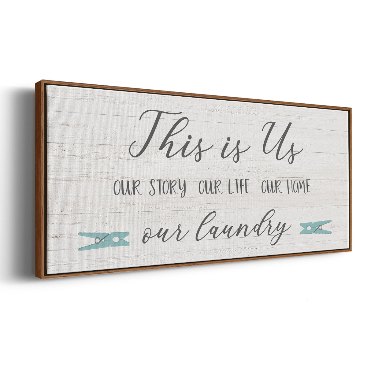 Us and Our Laundry - Floater Framed Canvas Print