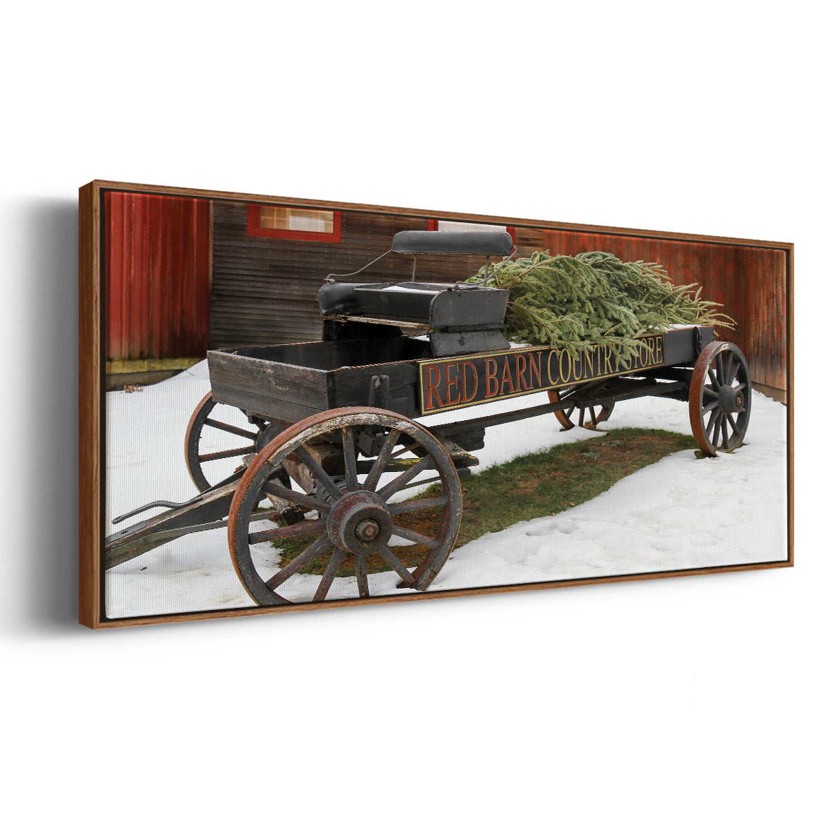 Country Store Wagon - Floater Framed Canvas Print